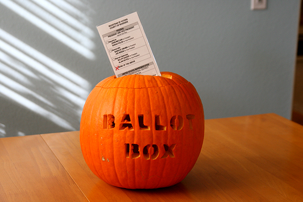 Ballot box pumpkin